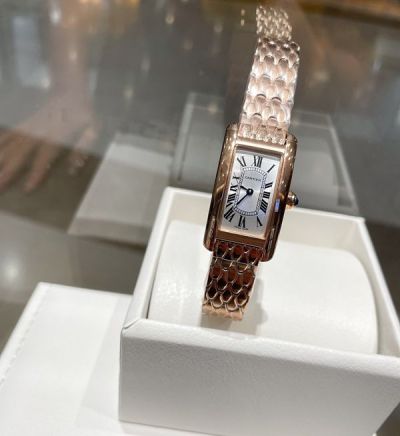 Cartier Tank Americaine 34.8*19MM Quartz Movement Gold/Silver Bracelet Watch